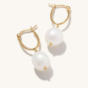 Organic Pearl Hoops
